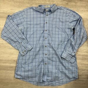 LL bean men’s long sleeve button down blue Large tall